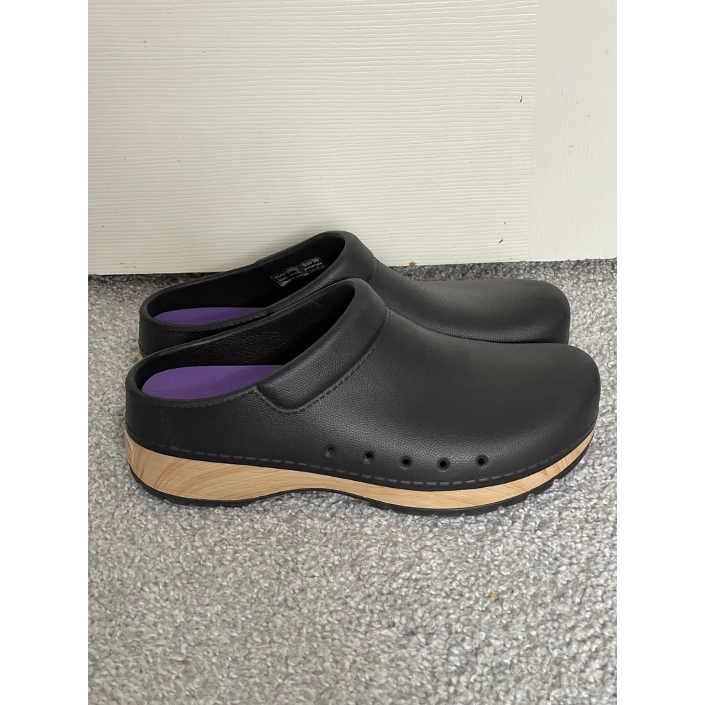 Dansko Kane Black Clogs Women 39 US 8.5-9 Slip On Comfort Work Shoes 4545107000